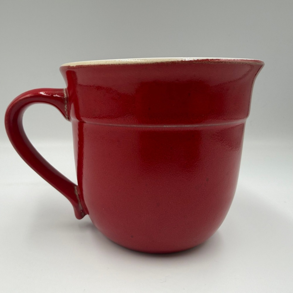 Emile Henry France Red Ceramic Mug 8714 White Interior Stoneware Coffee Cup